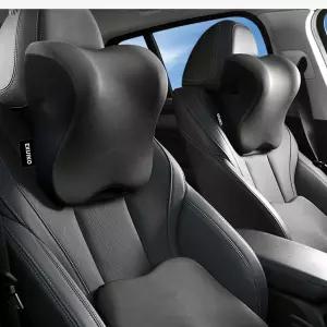 EXUIKO 2팩 자동차 목 베개 지지대 조절 가능한 스트랩으로 주행할 수 있는 헤드레스트 메모리 폼 받침대