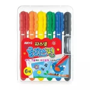 [문구/오피스] 도구 문구 형광펜 색칠 6색 아모스 고체 학용품 필기