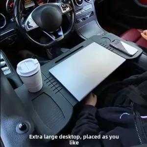 차량용테이블 차량용 노트북 접이식 책상 섬유 질감 음식 음료 트레이 테이블 홀더 Tesla Model3Y