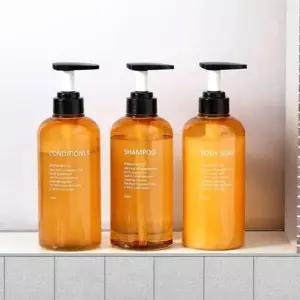 샴푸용기 욕실 대용량 리필 통 용기 3종 노랑