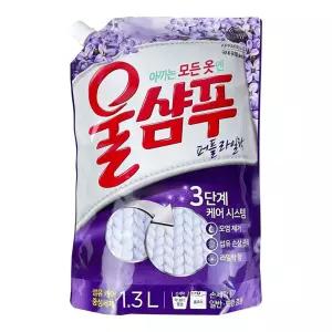 애경 울샴푸 퍼플 라일락 1.3리터 리필형 -O
