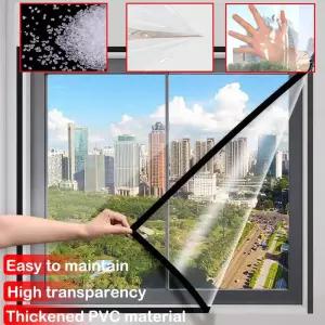 암막커튼 블라인드 겨울 열 방풍 투명 창 커버링 이동식 정적 클링 절연 필름