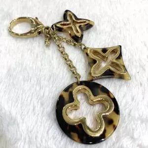 루이비통 키링 참 가죽소품 비쥬삭 열쇠고리 골드 다크브라운 148577070