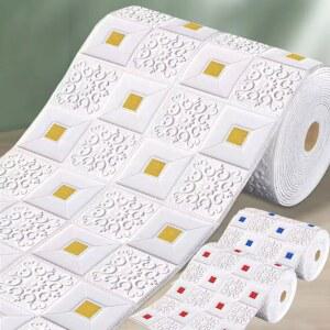 70cmx1m/2m/ /5m/10m 3D 벽 스티커 스테레오 천장 패널 지붕 장식 폼 벽지 자체 접착 방수 홈 장식