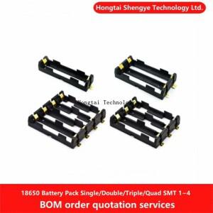 18650 배터리 팩 단일/이중/삼중/쿼드 SMT 1 위치 2 3 4 금도금 칩 홀더 SMD