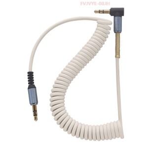 3.5mm 수-수 Aux 케이블 - 자동차 오디오 스피커 및 헤드폰용 직선 헤드 + 구부러진 스프링 디자인 내구성