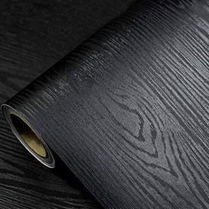 PVC 가구 장식 종이 검은색 나뭇결 자체 접착 방수 벽지 주방 캐비닛 테이블 문짝 벽 스티커 45cm