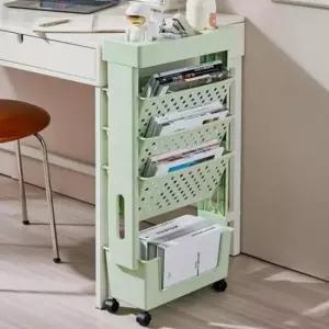 [생활] 이동식 책트롤리 5단 틈새 수납 선반 바퀴달린 북카트