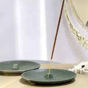 [셀러에이드]세라믹 인센스홀더 향받침대 홀더 트레이 그린