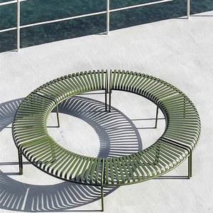 인테리어 공원 펜션 곡선의자 야외 철제 곡선벤치 등받이 조경