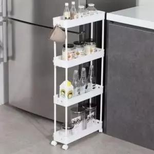 [생활] 수납장 이동식 4단 틈새 선반 세탁실 미니 슬림 트롤리