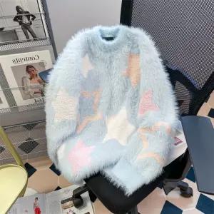 루즈핏 남자 스타 앙고라 모헤어 니트 남자앙고라니트