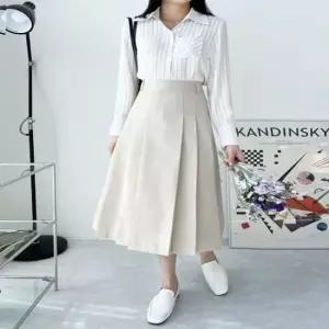 [SBD] 여성핀턱주름플리츠스커트_벨트포함