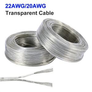 LED 스트립 조명 DC 전원 오디오 전자 장난감 2Pin 구리선용 22AWG/20AWG 투명 병렬 케이블 1m-100m
