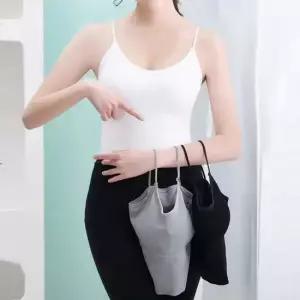 튜브탑 부착 캡나시 민소매 슬림핏 무채색 이너티