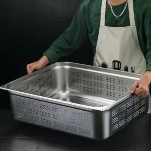 사각 업소용 채망 커터 물빠짐 스텐 대형 세트 펀칭 채반