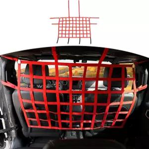 지프 랭글러 JK JL 글래디에이터 JT 뒷좌석 네트 레드 액세서리용 RT-TCZ 펫 배리어 도그 카 디바이더