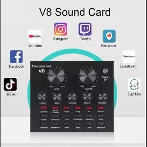V8 V8S V8SK 오디오 믹서 USB 외부 헤드셋 마이크 웹 캐스트 핸드폰 컴퓨터 용 개인 라이브 방송 사운드 카