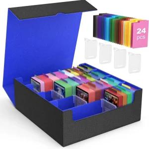 MoKo 트레이딩 카드 보관함 3000 MTG 덱 박스 24개의 다채로운 칸막이와 4개의 지지대 매직 게임 YugiOh