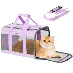 벨라 팔 고양이 캐리어 여행 가방 경량 18파운드 강아지용 소프트 사이드 애완동물 탈착식