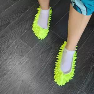 [하프클럽/알티피아]층간소음 바닥청소 극세사 걸레 신발 슬리퍼 1쌍