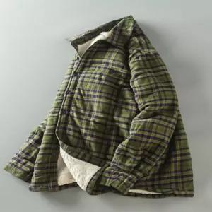 남자 겨울 체크 긴팔 빅사이즈 두꺼운 양털 코디 남성