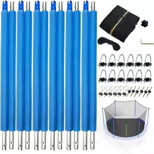 클램프 나사 볼트 튜브 캡으로 교체하는 15피트 트램펄린 네트 및 인클로저 - 원형 프레임에 6개의 직선