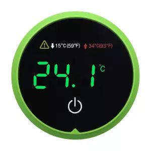 LED 터치스크린이 장착된 수족관 디지털 온도계 - 베타 탱크용 스틱온 어항 HI/LO 온도 알람 무선 방수