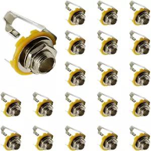 루오모르고 6.35mm/0.25인치 길이의 모노 입력 잭 소켓 일렉트릭 기타 베이스 20pcs