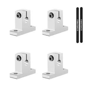 선형 모션 레일 클램핑 가이드 지지 샤프트 4팩 SK12 알루미늄 합금 슬라이딩 테이블 홀더 12mm 직경 산화