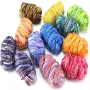 레볼루션 섬유 컨스텔레이션 레인지 로빙 12 컬러 팩 300그램 / 10.5온스 70 염색 메리노와 30 투사 실크