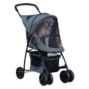 펫 기어 해피 트레일 지퍼 고양이개용 바구니 입구 탈착식 테더 보관 유모차 라이트 접이