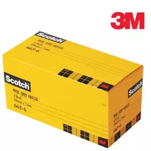 포유박스 3M 스카치 투명 양면 테이프 리필 6개입 665R-18 투명양면테이프 초강력양면테이프 양면테이프 강