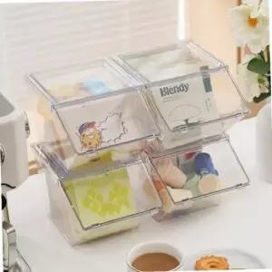 수납함 정리 투명 보관함 책상 미니 커피캡슐 2개