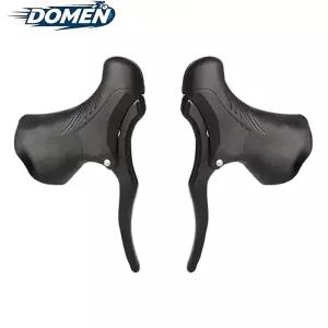 DOMEN 자전거 미끄럼 방지 브레이크 핸들 MTB 로드 바이크 알루미늄 앞뒤 브레이크 레버 드롭 바 자전거 레