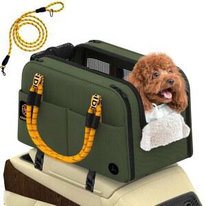 PAWZIDEA 센터 콘솔 개 카시트 밀폐형 소형견 팔걸이 부스터 스트랩 휴대용 TSA