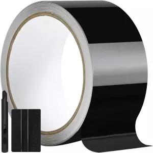 크롬 삭제 창 트림 자동차 도어 실 프로텍터를 위한 GRTHATI 2IN X 30FT 광택 블랙 비닐 랩 도구 키트 공기