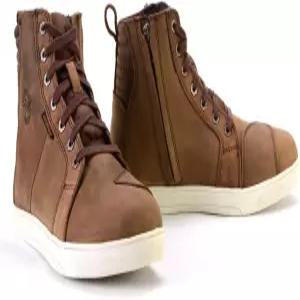 밀워키 가죽 MBM9113 남성용 브라운 방수 모터사이클 강화 라이딩 슈즈 발목 지지대 포함