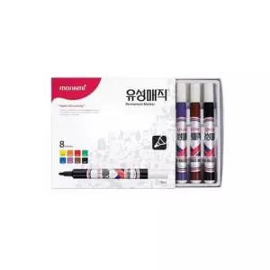 [문구] 유성매직 8색 펜 둥근닙 세트 필기구 컬러마카 색연필 마커펜