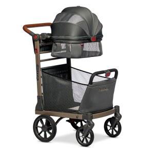 와다버그 반려동물 접이식 카트 초대형 쇼핑 바구니 컵 홀더 통풍형 캐노피가 고양이 반려견 유모차