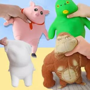스트레스해소 화풀이 말랑이 인형 [4종 스트레스푸는 손 장난감 피젯 스트레스볼 고릴라 돼지 외계인 틱톡]