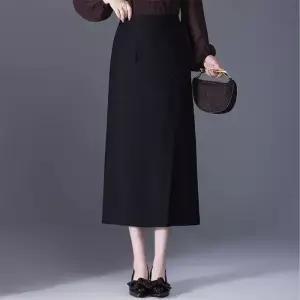 M1 치마 스커트 여친 가을 오피스룩 히프 우아한 일자 오피스 트임 백 원 슬림핏 H라인 스텝 중기장 JEN3