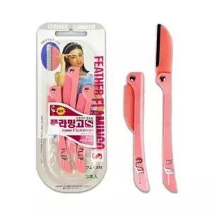 속눈섭집게 플라밍고 눈썹 수정 면도기 눈썹칼 -O 3P
