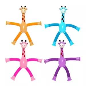 팝튜브장난감 팔다리 쭉쭉 기린 팝잇 흡착판 튜브 토이 X12개(혼합)