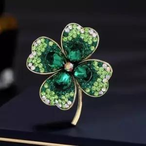 옷핀브로치 그린 클로비 브로치 패션 액세서리 옷핀