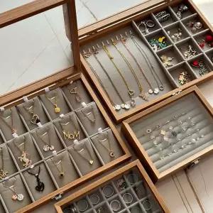 보관함 수납 보석함 목걸이 쥬얼리 보석 유리 나무 악세사리