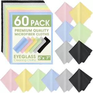 안경용 ZeefPod 60팩 극세사 클리닝 천 스크린용 6x7인치 프리미엄 렌즈 카메라 휴대폰 LCD TV 화면 별