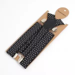 4클립 다이아 패턴 정장 서스펜더 멜빵 남성 수트 포멀 웨딩 액세서리 조끼대용