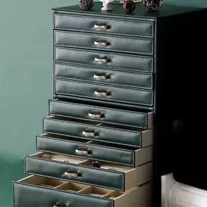 쥬얼리 대형 액세서리 보석함 먹색 보관함 반지팔찌 귀걸이