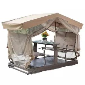 야외 흔들 테이블 침대 카페 펜션 공원 흔들테이블 철제 4인